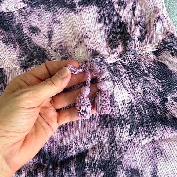 🌴 Art Class XL (14/16) Girls Purple Tie-Dye Ruffle Romper - Picture 5 of 12